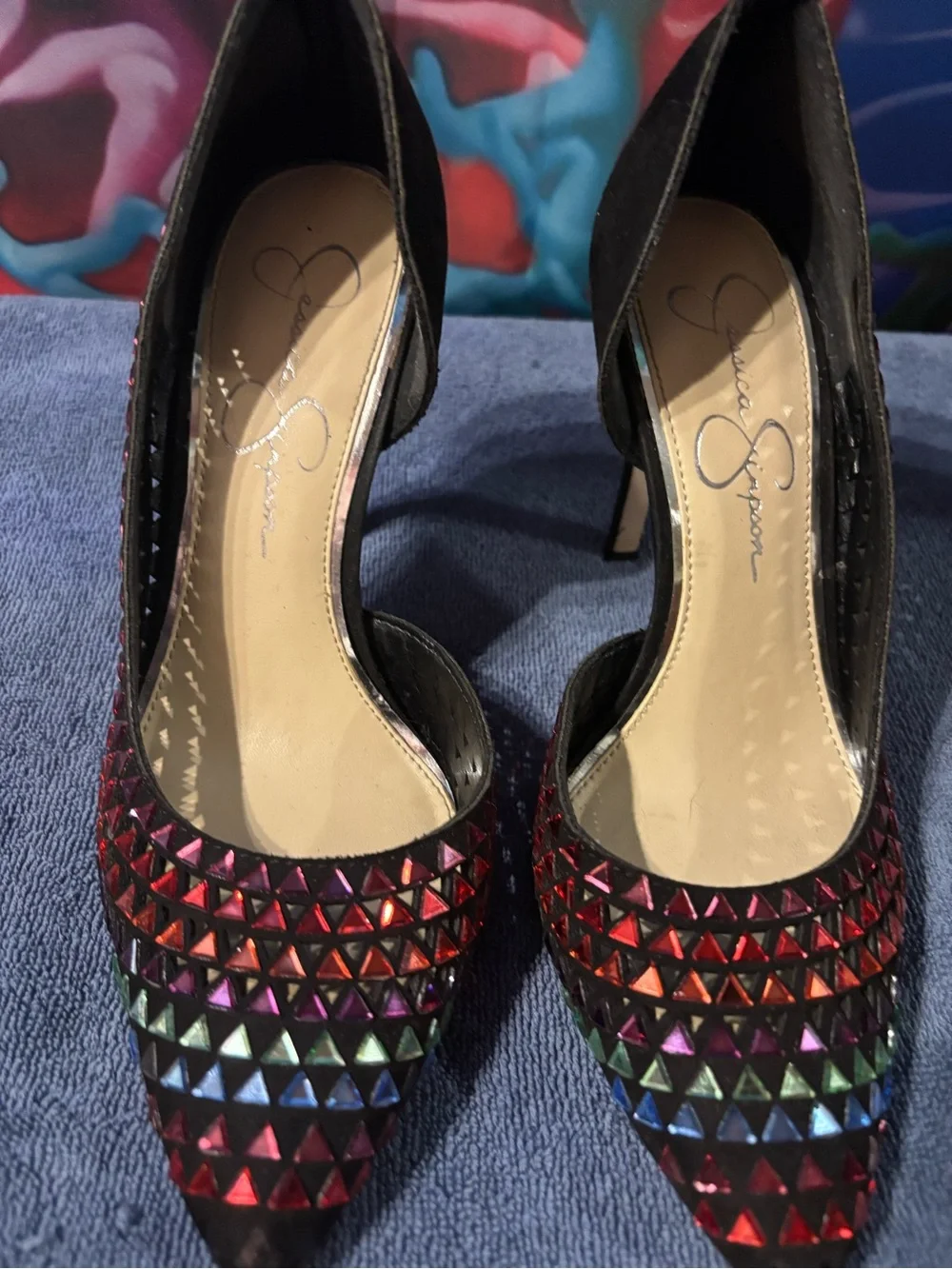 Jessica Simpson  Rainbow 🌈 festival shoes